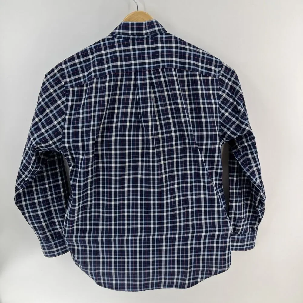 Vineyard Vines Tucker Performance Classic Fit Blue/White Check Button-Down M EUC